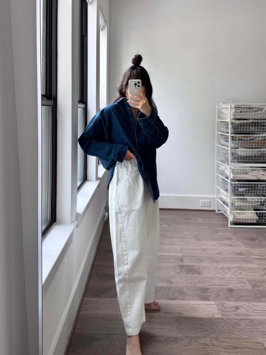  르 본 숍 셔츠 Le Bon Shoppe Owen 셔츠 다크 데님 - Le Bon Shoppe