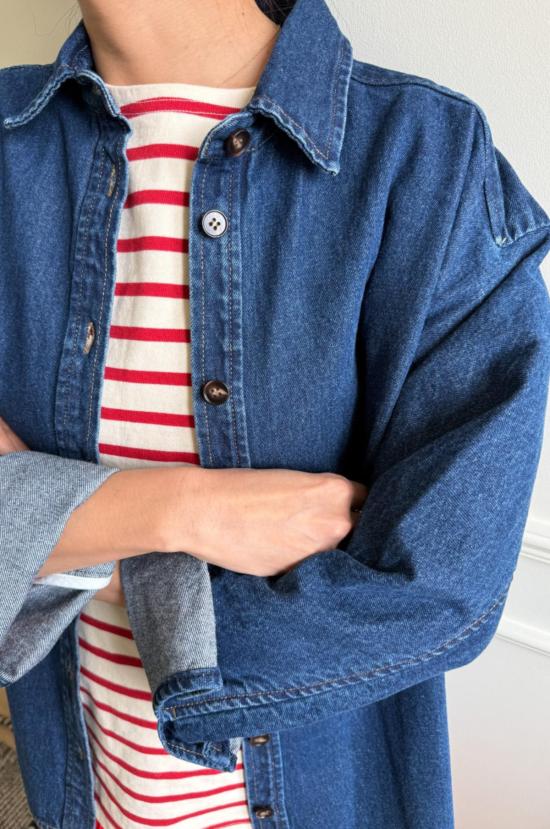  르 본 숍 셔츠 Le Bon Shoppe Owen 셔츠 다크 데님 - Le Bon Shoppe