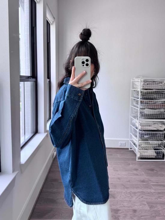  르 본 숍 셔츠 Le Bon Shoppe Owen 셔츠 다크 데님 - Le Bon Shoppe