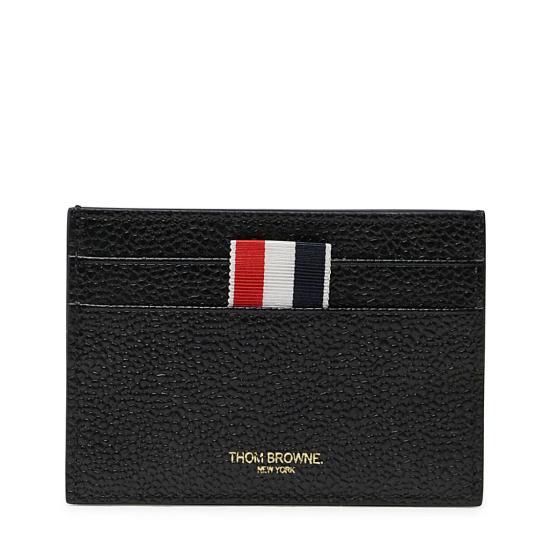 26SS 톰브라운 페블 그레인 레더 스트라이프 노트 카드 홀더 FAW035A00198001 Black