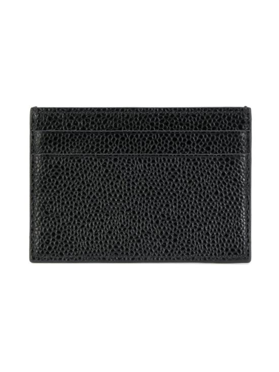 26SS 톰브라운 페블 그레인 레더 스트라이프 노트 카드 홀더 FAW035A00198001 Black - THOM BROWNE
