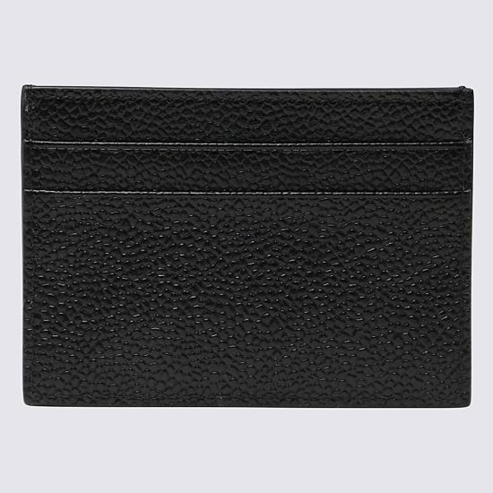 26SS 톰브라운 페블 그레인 레더 스트라이프 노트 카드 홀더 FAW035A00198001 Black - THOM BROWNE