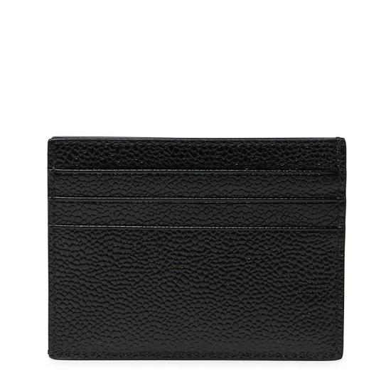 26SS 톰브라운 페블 그레인 레더 스트라이프 노트 카드 홀더 MAW031L00198001 Black - THOM BROWNE
