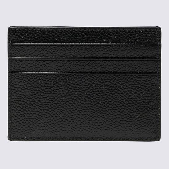 26SS 톰브라운 페블 그레인 레더 스트라이프 노트 카드 홀더 MAW031L00198001 Black - THOM BROWNE