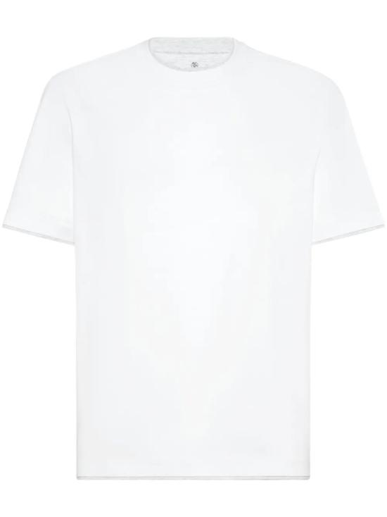 26SS 브루넬로 쿠치넬리 반팔 티셔츠 M0B137427 CW787 BIANCO OTTICO