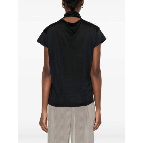 26SS 르메르 반팔 풀라드 탑 TS0020 LJ1049 BR498 BLACK - LEMAIRE