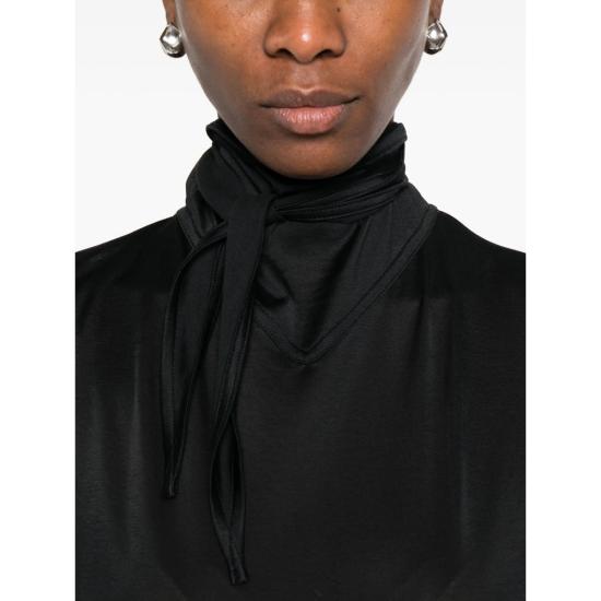 26SS 르메르 반팔 풀라드 탑 TS0020 LJ1049 BR498 BLACK - LEMAIRE