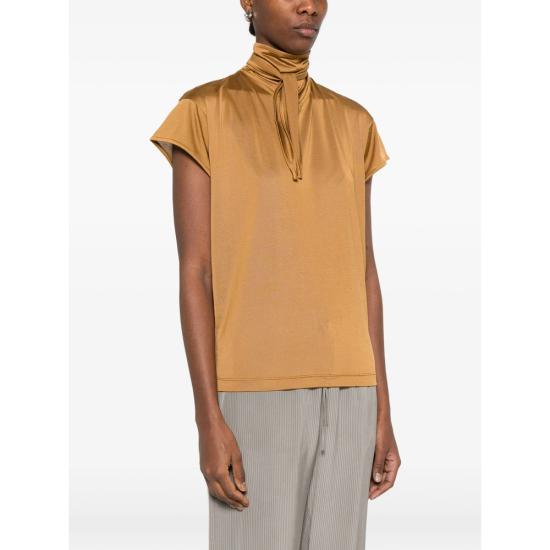 26SS 르메르 반팔 풀라드 탑 TS0020 LJ1049 BR426 BROWN - LEMAIRE