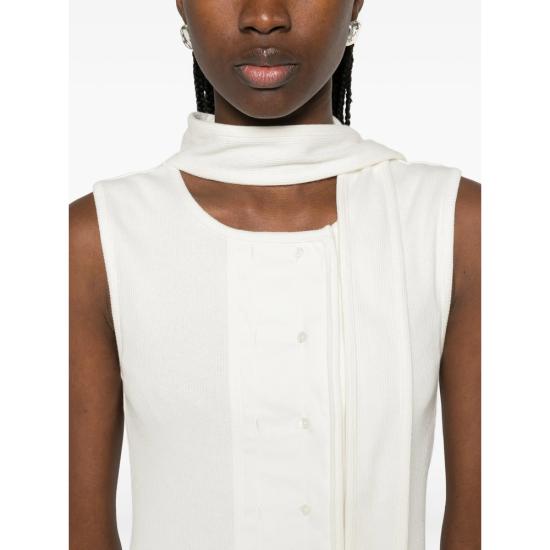 26SS 르메르 어시메트리컬 피티드 탑 TS0004 LJ1030 WH086 NEUTRALS - LEMAIRE