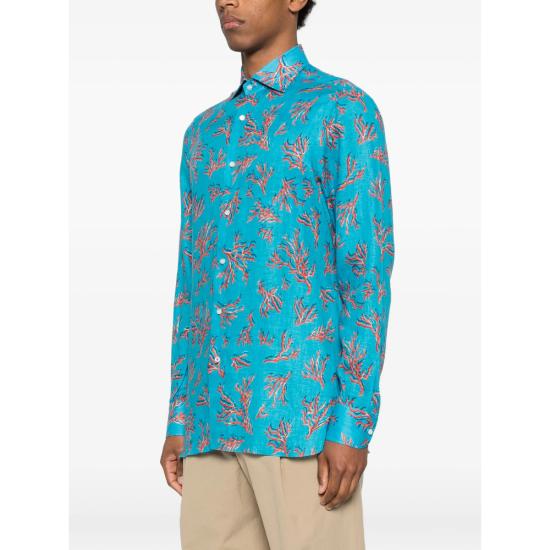 26SS 이사이아 긴팔 셔츠 C1108 MC10TC 01 BLUE ORANGE - ISAIA