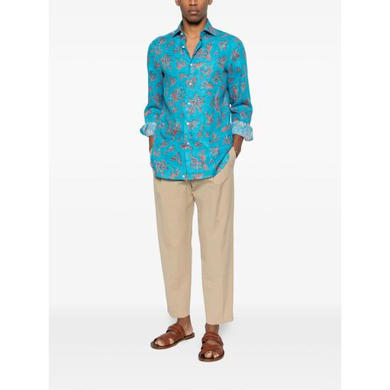 26SS 이사이아 긴팔 셔츠 C1108 MC10TC 01 BLUE ORANGE - ISAIA