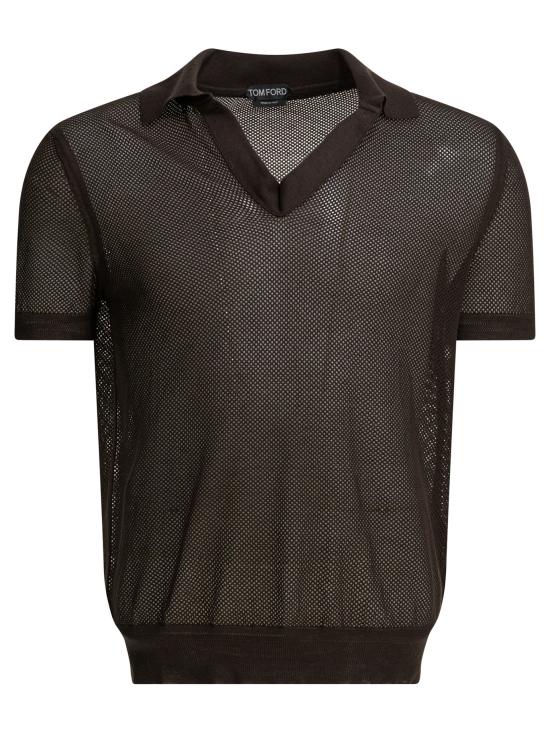 26SS 톰포드 폴로 티셔츠 KPS040YMC046ECC Brown