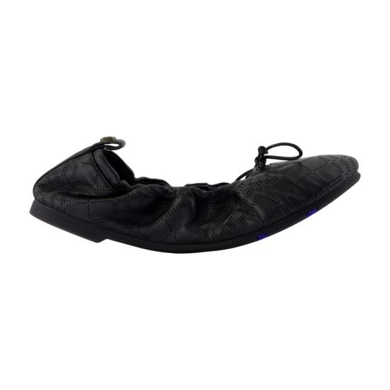 26SS 버버리 체크 레더 폰 발레리나 8121096 A1189 BLACK
