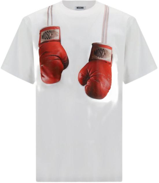  모스키노 반팔 티셔츠 A072302411001 WHITE - MOSCHINO