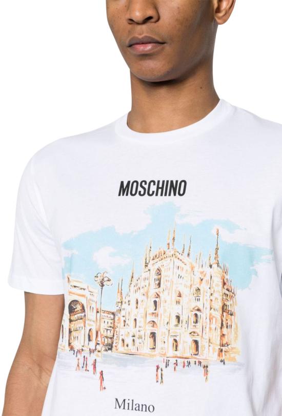  모스키노 반팔 티셔츠 A072302411001 WHITE - MOSCHINO