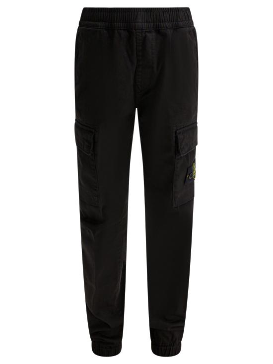 26SS [키즈] 스톤 아일랜드 스트레이트 팬츠 3100005S0012V0029 Black