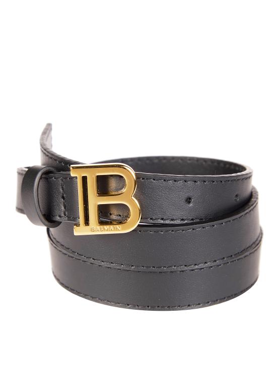 26SS [키즈] 발망 가죽 벨트 BY0C01Z1371 930OR NERO