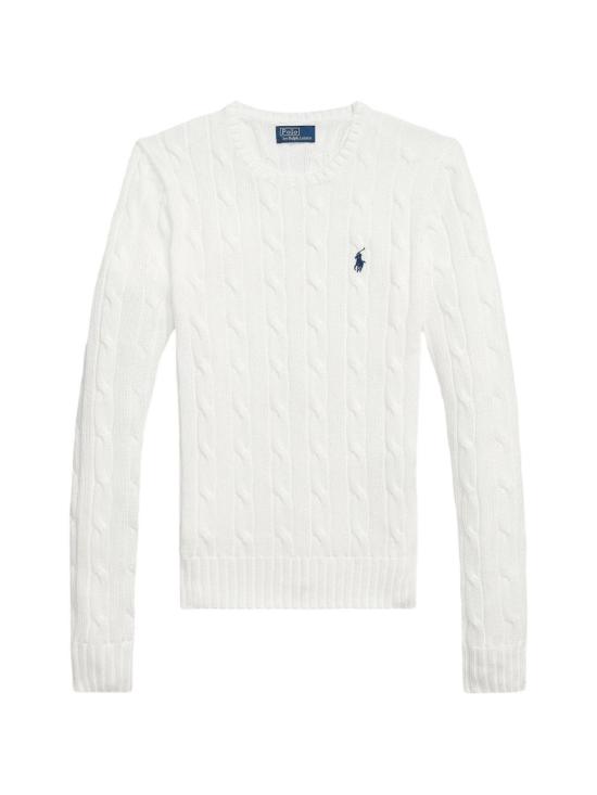 26SS 폴로 랄프로렌 포니 로고 피마코튼 케이블 니트 스웨터 211971869 007 White