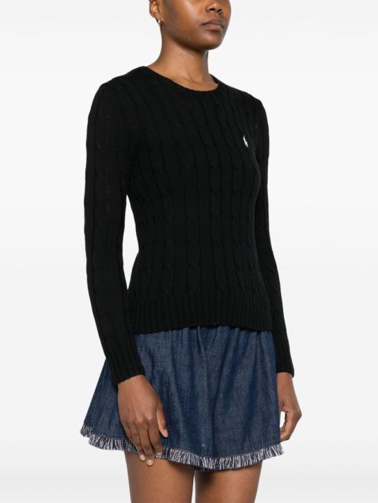 26SS 폴로 랄프로렌 폴로 자수 케이블 니트 스웨터 211971869 006 Black - POLO RALPH LAUREN