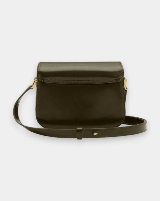 26SS 아미 스몰 하트 로고 글레이즈드 레더 파리 백 ULL717AL0139 A037 Kaki fonce - AMI