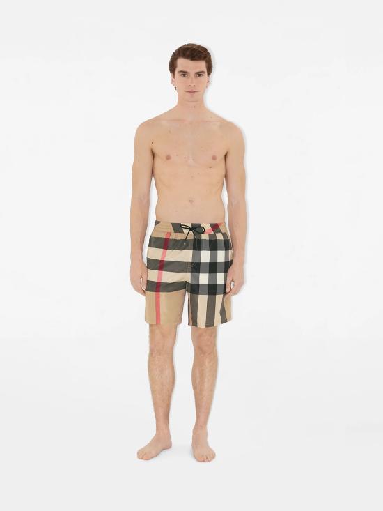 26SS 버버리 체크 스윔팬츠 8112682 A7028 Beige - BURBERRY