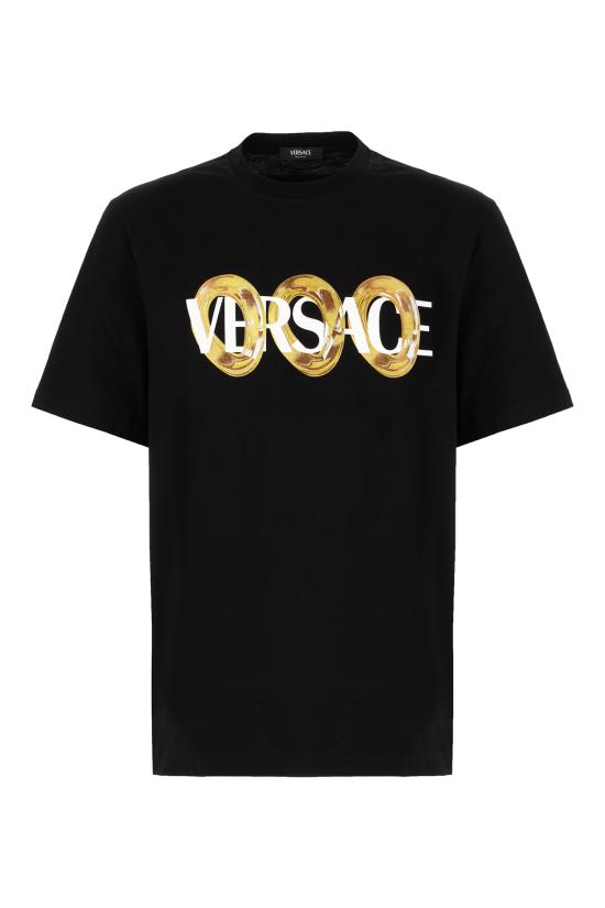 25SS 베르사체 반팔 티셔츠 10133021A13401 2B510 Black Print