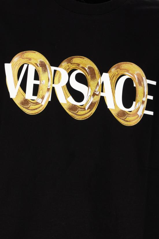 25SS 베르사체 반팔 티셔츠 10133021A13401 2B510 Black Print - VERSACE
