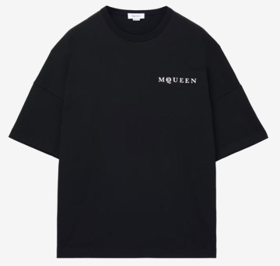 25SS 알렉산더 맥퀸 반팔 티셔츠 828434QTADE 0520 BLACKWHITE