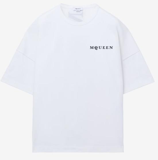 25SS 알렉산더 맥퀸 반팔 티셔츠 828434QTADE 0909 WHITEBLACK