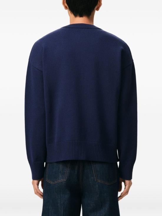 26SS 아미 ADC 울 크루넥 하트 가디건 UKC381 KN0156 A116 Blue - AMI