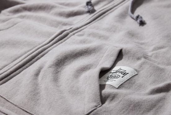 26SS 스투시 긴팔 티셔츠 황동 지퍼 니트 후드 118593 라이트 그레이 - STUSSY