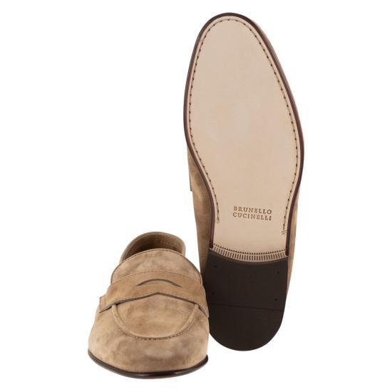 26SS 브루넬로 쿠치넬리 스웨이드 소프트 페니로퍼 MZUCAHG730 BROWN - BRUNELLO CUCINELLI