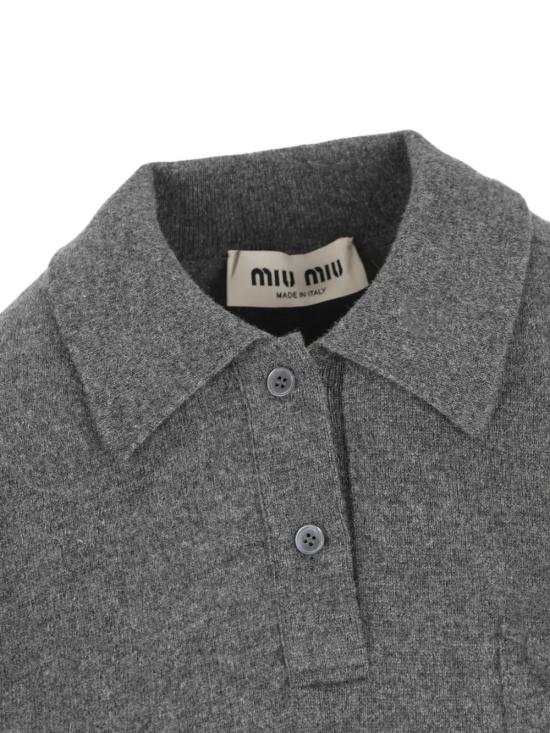 26SS 미우미우 폴로 티셔츠 MML01V 19DJF0480 Gray - MIU MIU