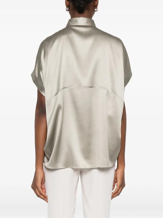 26SS 브루넬로 쿠치넬리 실크 블라우스 M0C59RA915C9125 Green - BRUNELLO CUCINELLI