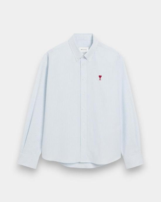 26SS 아미 ADC버튼 다운 긴팔 셔츠 BFUSH063CO0087 475 Bleu ciel blanc naturel