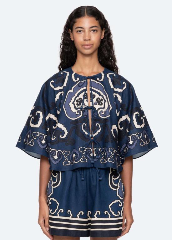  씨뉴욕 블라우스 Sea Ny Blaise 탑 네이비 - SEA NY