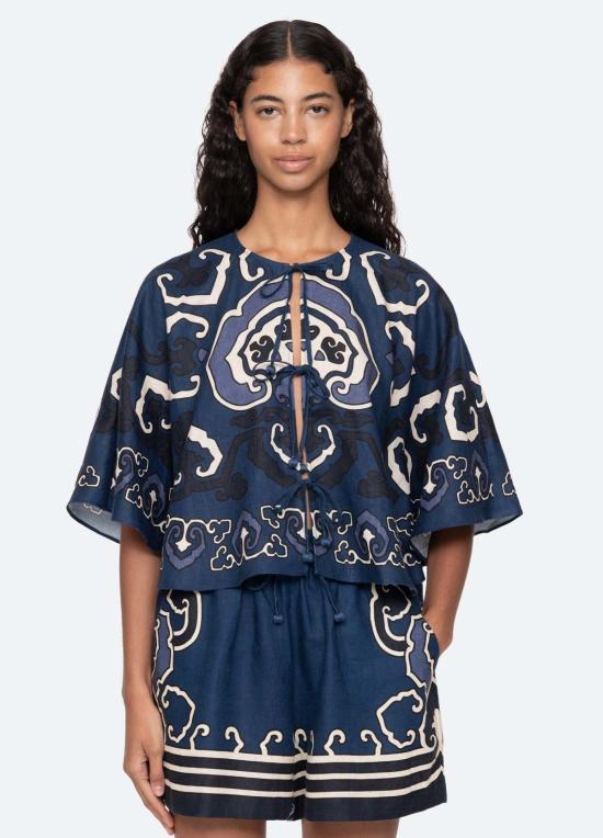  씨뉴욕 블라우스 Sea Ny Blaise 탑 네이비