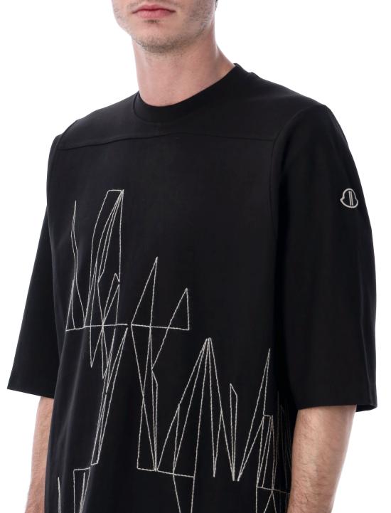 26SS 릭오웬스 몽클레어 반팔 티셔츠 MU01F8C0489B7R 999 BLACK - RICK OWENS MONCLER