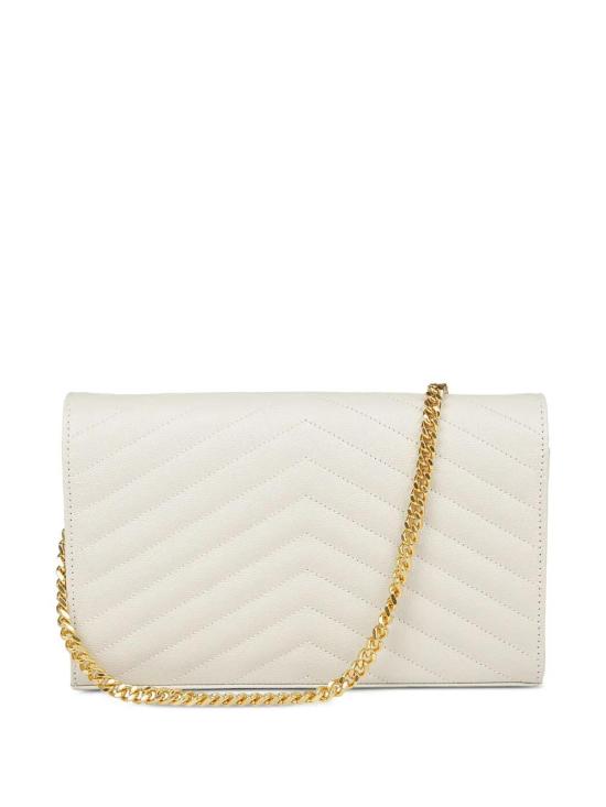 26SS 생로랑 레더 카산드라 체인 월렛 377828BOW01 9207 BEIGE - SAINT LAURENT