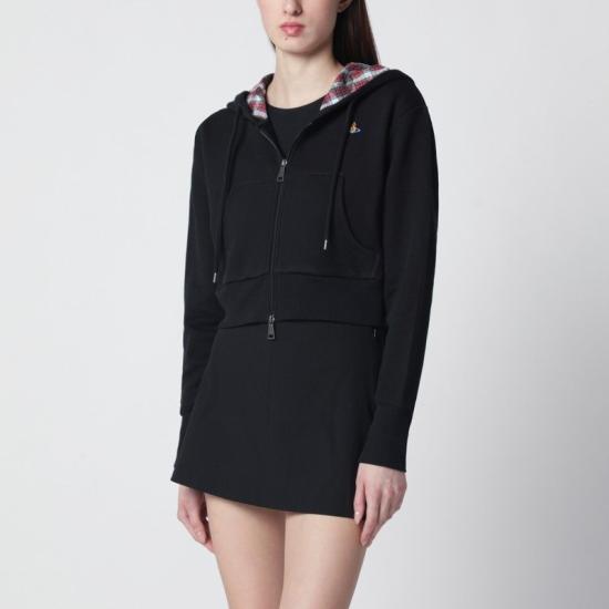 26SS 비비안웨스트우드 후드 티셔츠 1I01001CJ00AS O103 BLACK