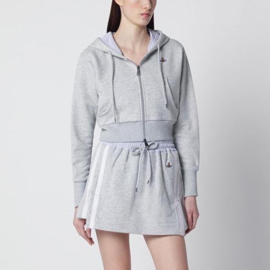 26SS 비비안웨스트우드 후드 티셔츠 1I01001CJ00AS O102 GREY