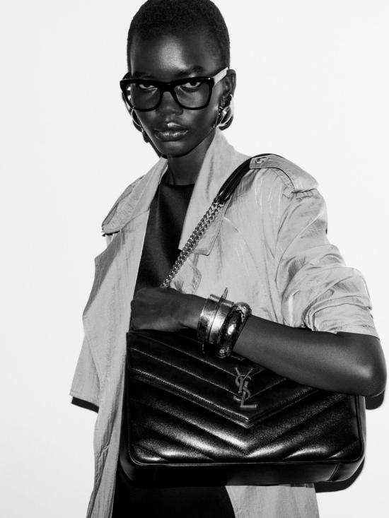 26SS 생로랑 루루 라지 마테라쎄 램스킨 숄더백 803541AAE4Y 1000 BLACK - SAINT LAURENT