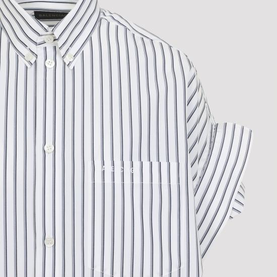 26SS 발렌시아가 턱드 슬리브 셔츠 857833TTM33 9086 WHITE - BALENCIAGA