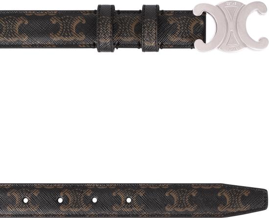  셀린느 미디움 트리옹프 벨트 트리옹프 캔버스 45AKA2ACO38SI black - CELINE