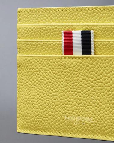 26FW 톰브라운 페블 그레인 레더 스트라이프 노트 카드 홀더 MAW031L00198 735 - THOM BROWNE