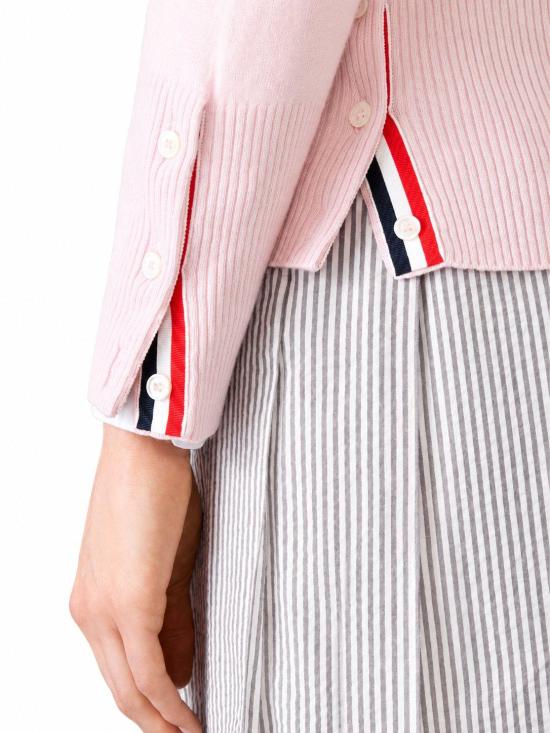 26FW 톰브라운 클래식 캐시미어 4바 브이넥 가디건 FKC001A00011 641 LIGHT PINK - THOM BROWNE