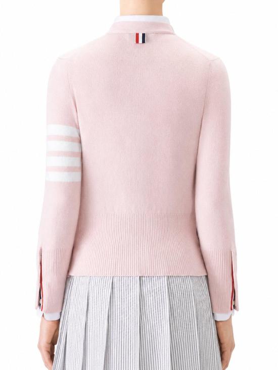 26FW 톰브라운 클래식 캐시미어 4바 브이넥 가디건 FKC001A00011 641 LIGHT PINK - THOM BROWNE