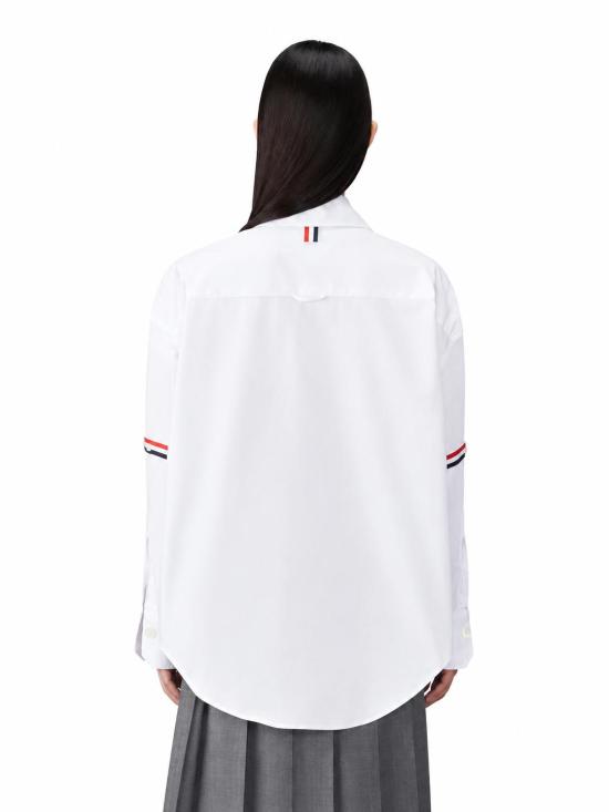 26SS 톰브라운 RWB 스트라이프 디테일 셔츠 FLL079EF0313 100 - THOM BROWNE