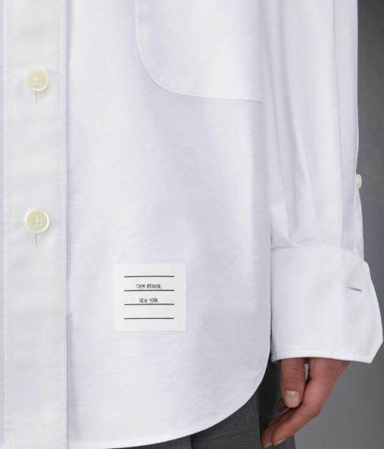 26SS 톰브라운 RWB 스트라이프 디테일 셔츠 FLL079EF0313 100 - THOM BROWNE