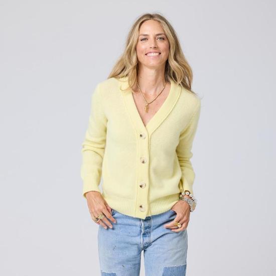  케리 로센탈 가디건 케리 로젠탈 프리티 리틀 카디 레몬 틴트 카디건